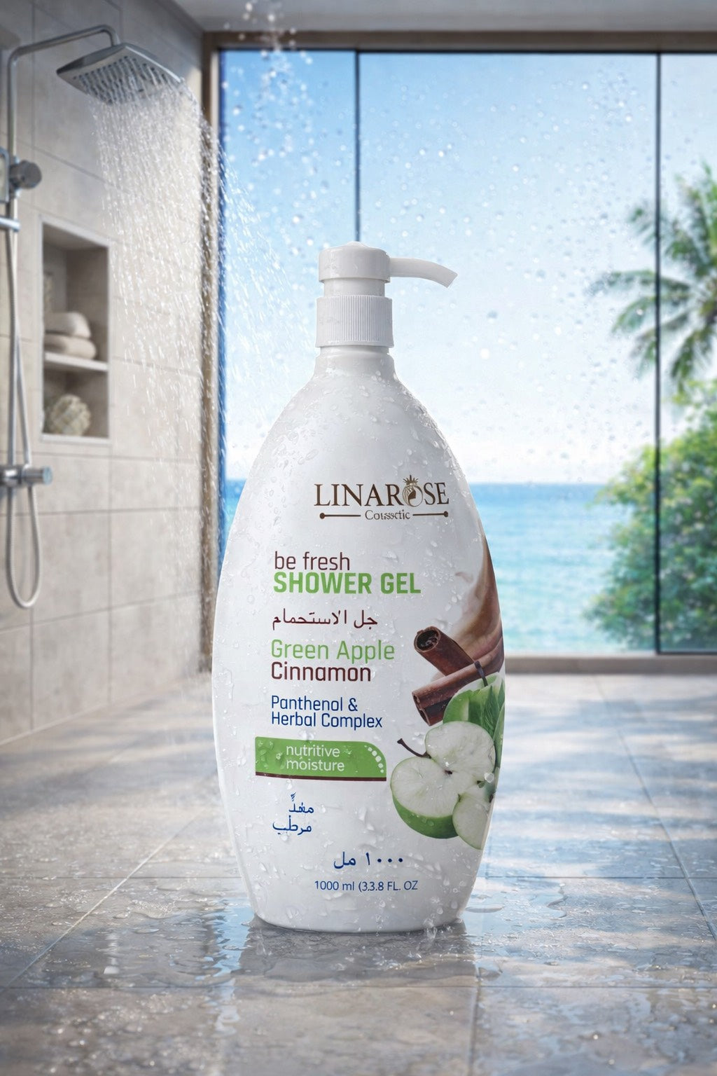 LINA ROSE SHOWER GEL GREEN APPLE & CINNAMON 1000ML