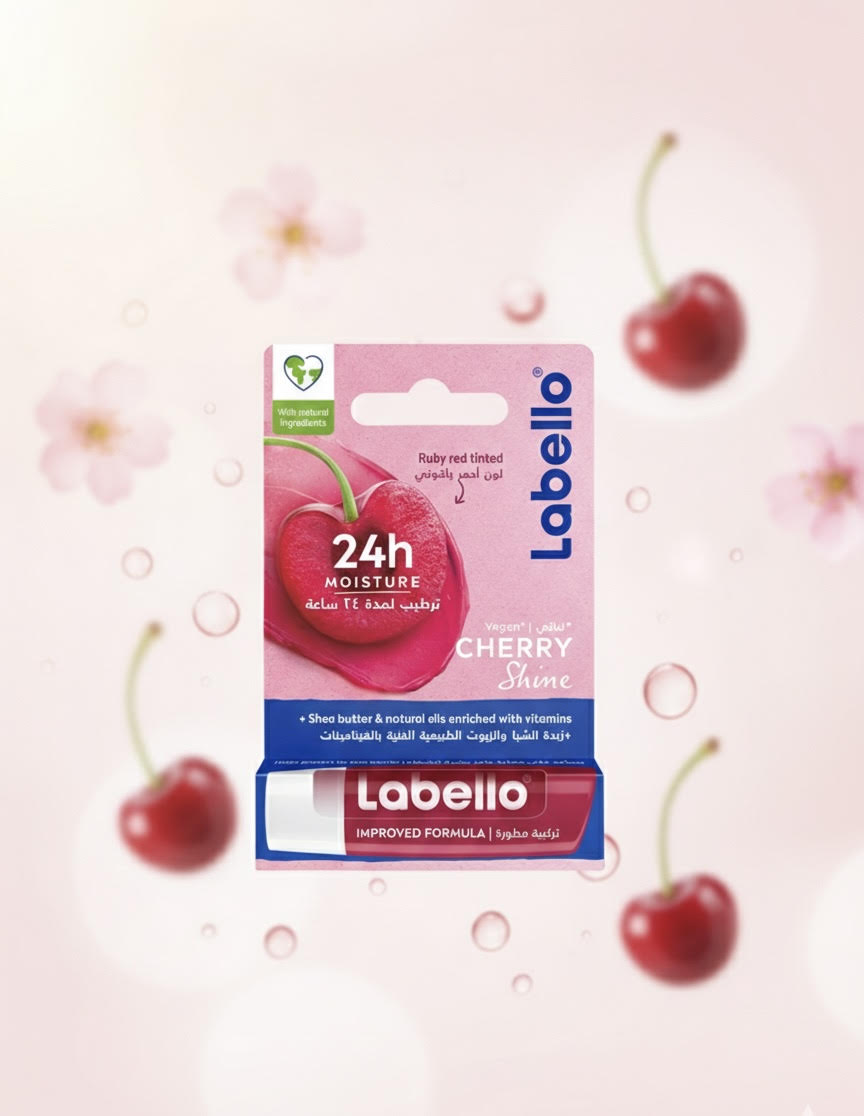 Labello Cherry Shine: 24h Moisture & Ruby Red Tint (4.8g)